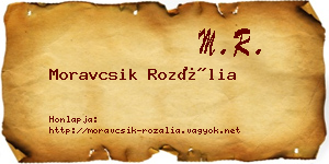Moravcsik Rozália névjegykártya